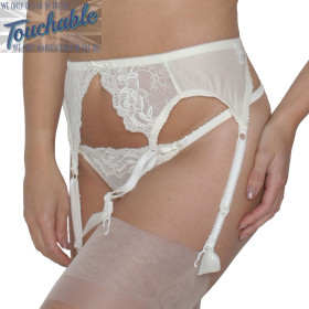 Lux ivoire slim suspender belt