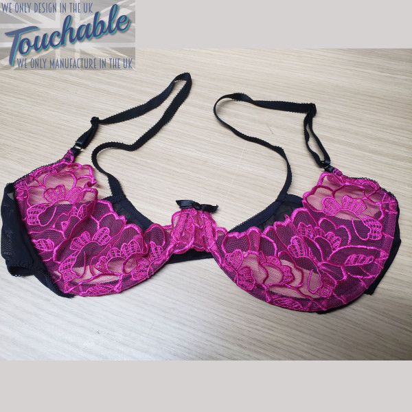 Nuala magenta quarter cup bra