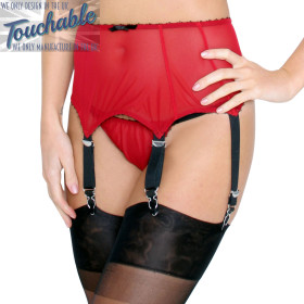 Reveal red deep suspender belt 8 clips